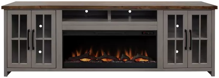 Avalon Sandstone and Whiskey 97" TV Stand with Fireplace