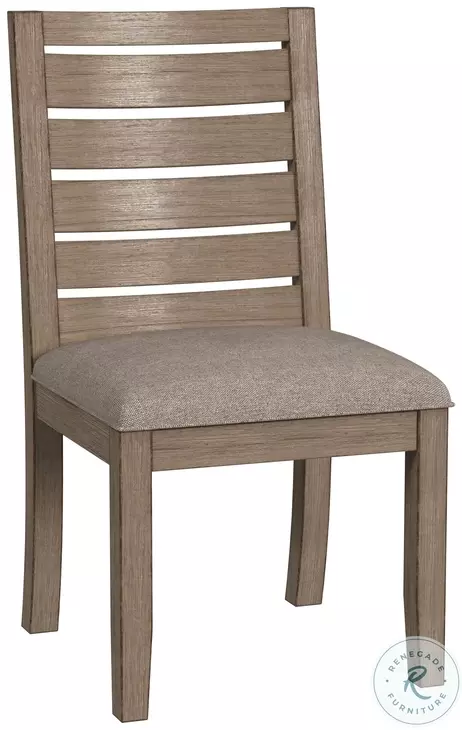 Anacortes Dark Taupe Upholstered Ladderback Side Chair Set of 2