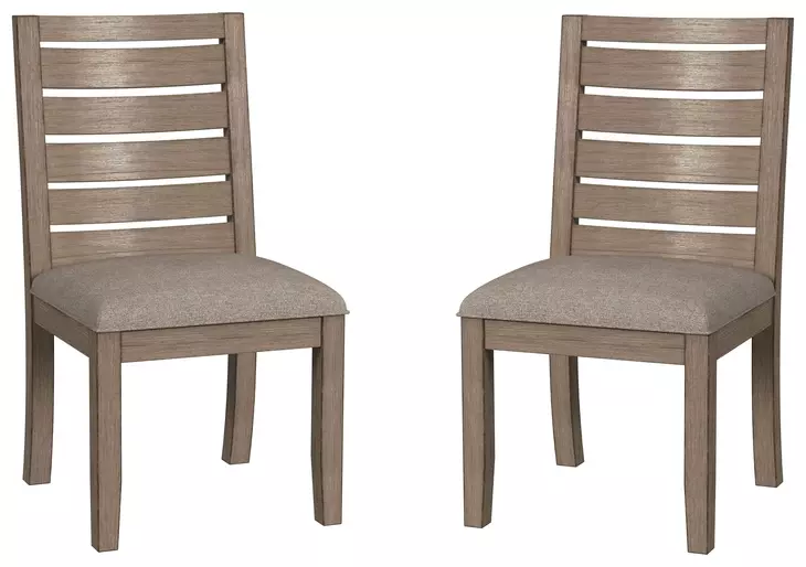 Anacortes Dark Taupe Upholstered Ladderback Side Chair Set of 2