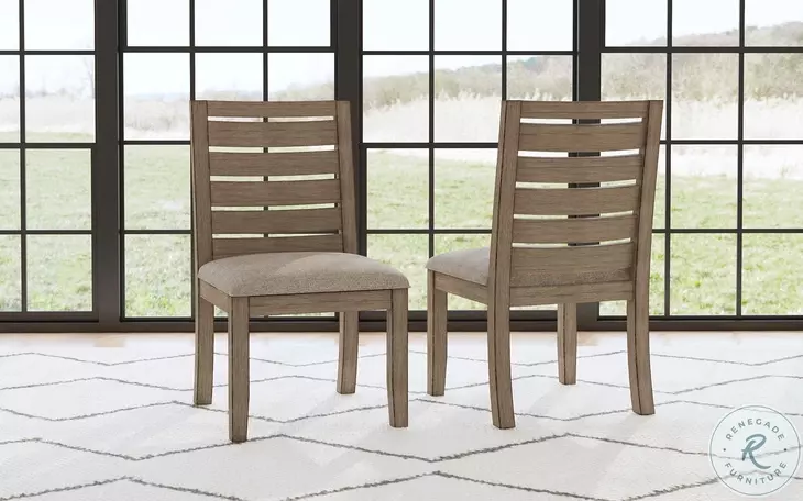 Anacortes Dark Taupe Upholstered Ladderback Side Chair Set of 2
