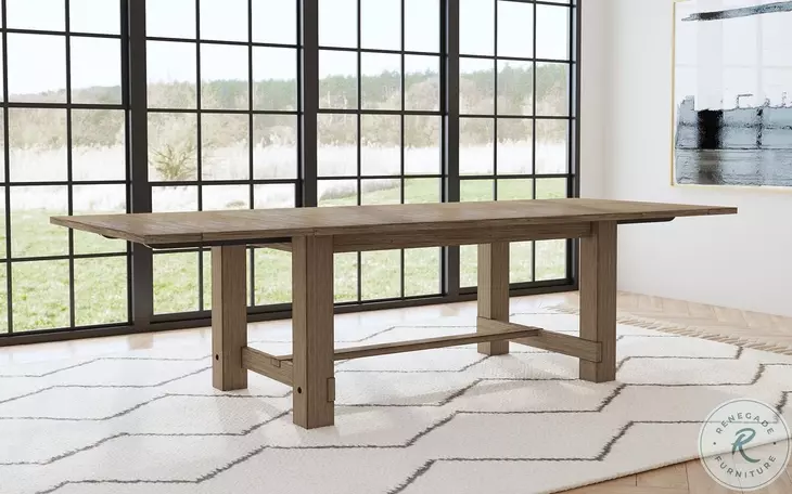 Anacortes Dark Taupe Trestle Extendable Dining Table