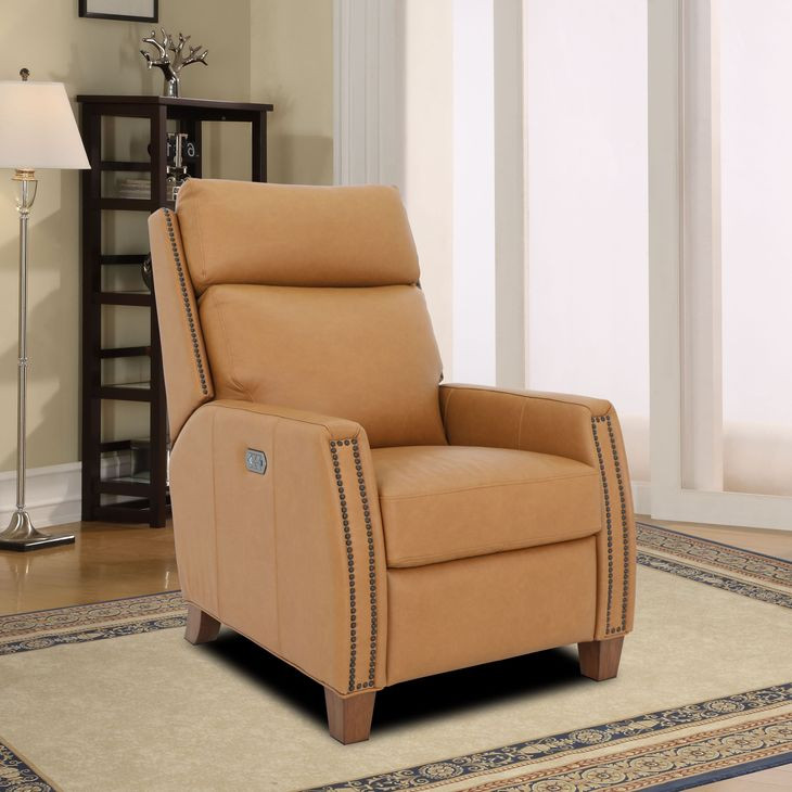Anaheim Santa Fe Brandy Leather Power Recliner wirh Power Headrest and Power Lumbar