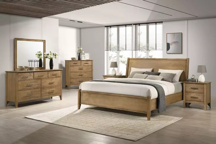 Andover Maple King Panel Bed