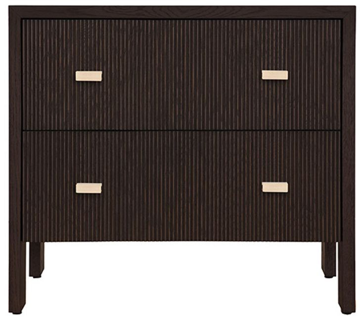 Andre Dark Espresso Oak 2 Drawer Side Table