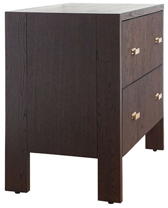 Andre Dark Espresso Oak 2 Drawer Side Table