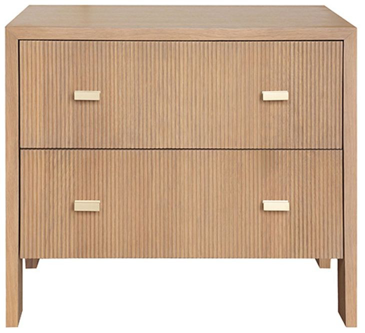 Andre Natural Oak 2 Drawer Side Table