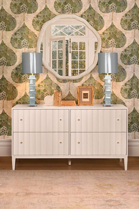 Angus Matte White Lacquer 4 Drawer Fluted Chest