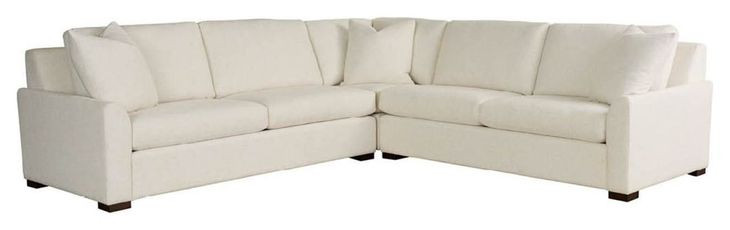Anna Henequen Ivory Performance Fabric 3 Piece Modular Sectional with Pillows