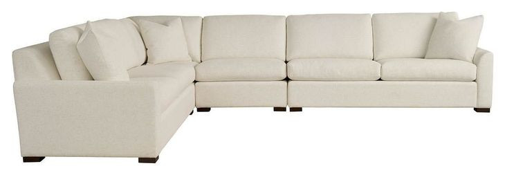 Anna Henequen Ivory Performance Fabric 4 Piece Modular Sectional with Pillows