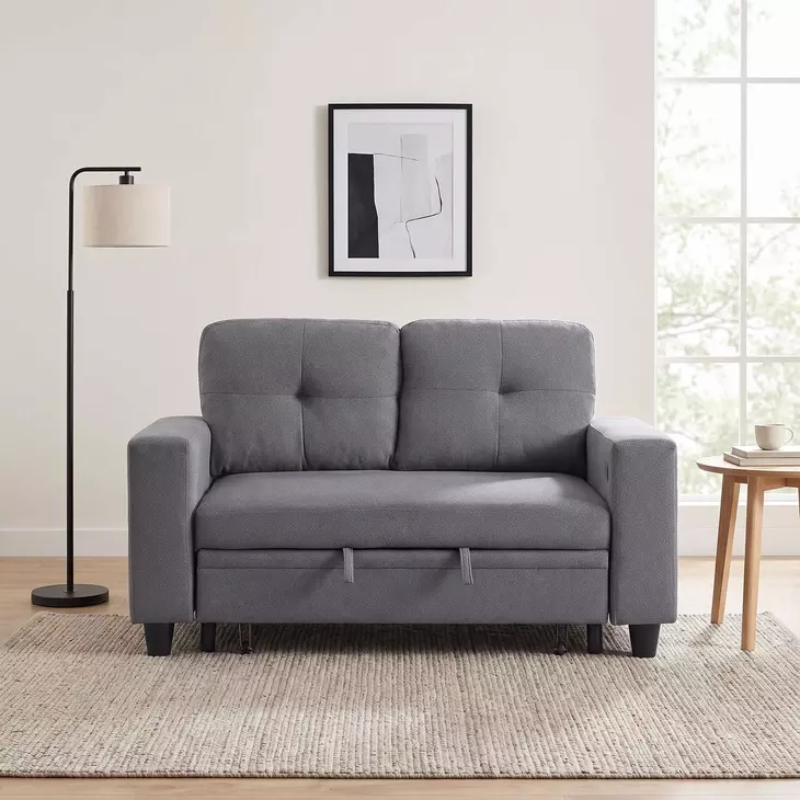 Ansley Gray Loveseat with Pull Out Bed