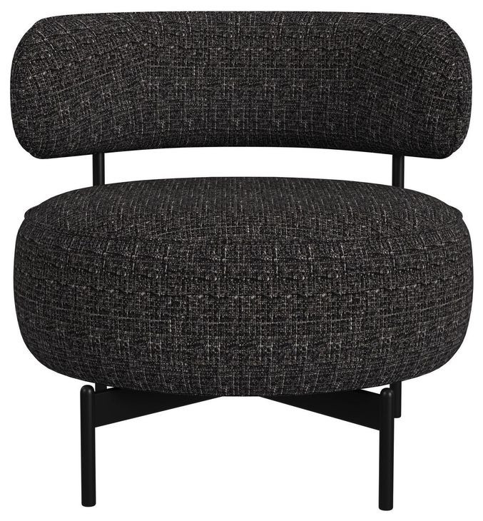 Rita Black Upholstered Swivel Chair