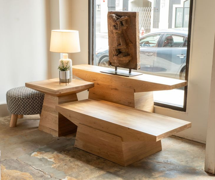 Incus Natural Oak Square Side Table