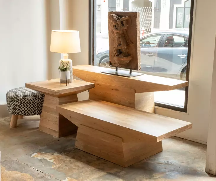 Incus Natural Oak Rectangular Occasional Table Set