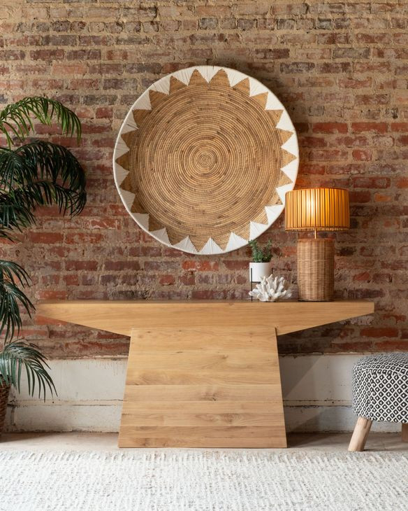 Incus Natural Oak Rectangular Console Table