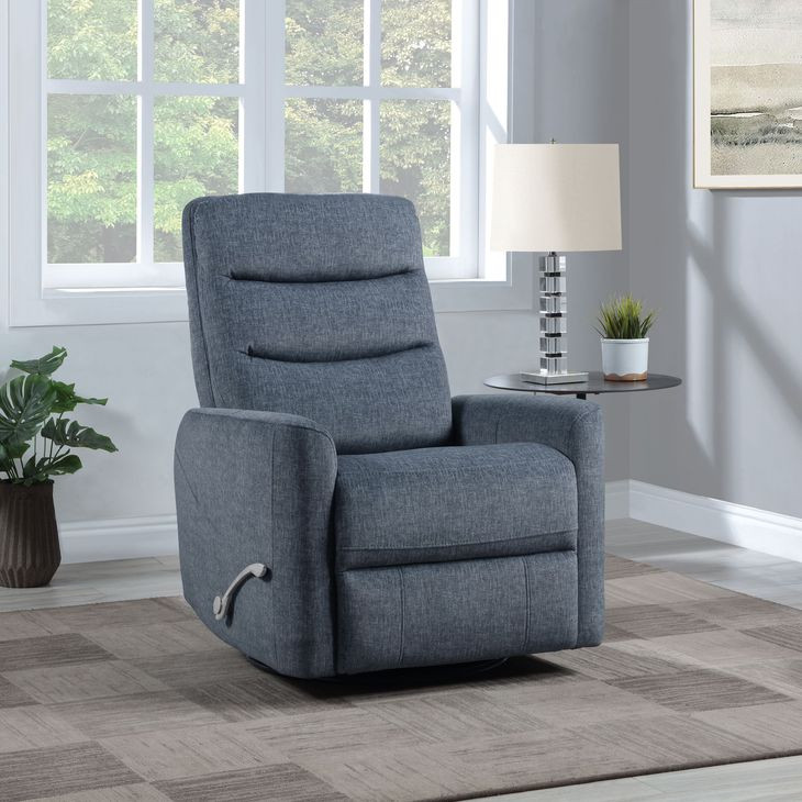 Takami Blue Swivel Recliner