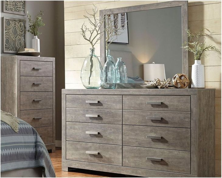Culverbach Gray 6 Drawer Dresser and Rectangular Mirror