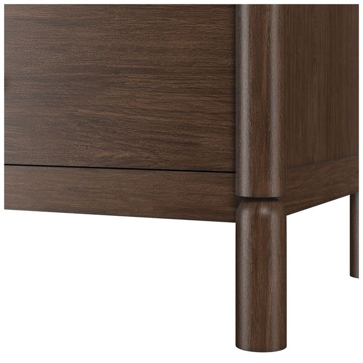 Verge Handcrafted Walnut 3 Drawer Nightstand