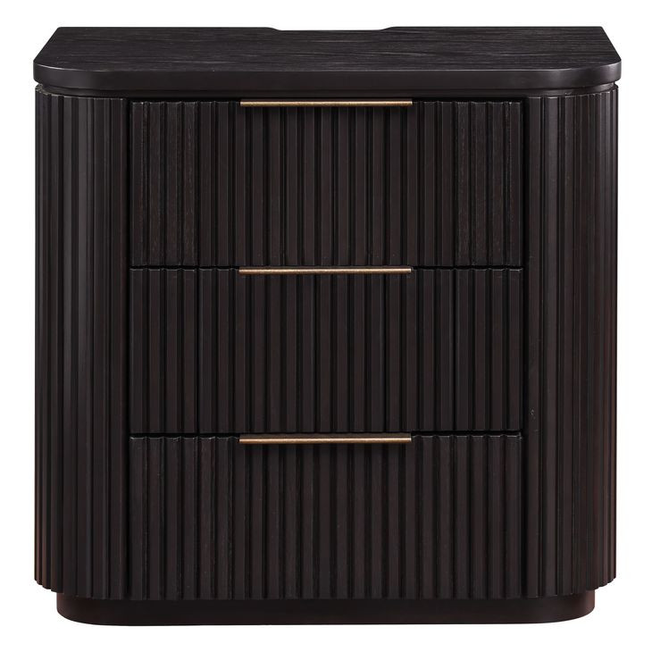 Henry Espresso 3 Drawer Nightstand with USB Charging