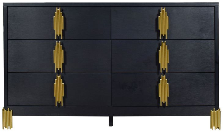 Empire Black 6 Drawer Dresser