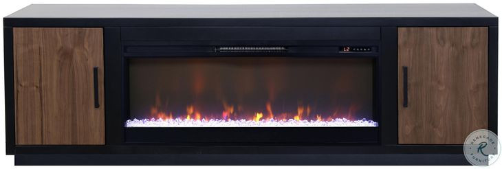 Aria Black And Walnut 83" Fireplace TV Stand