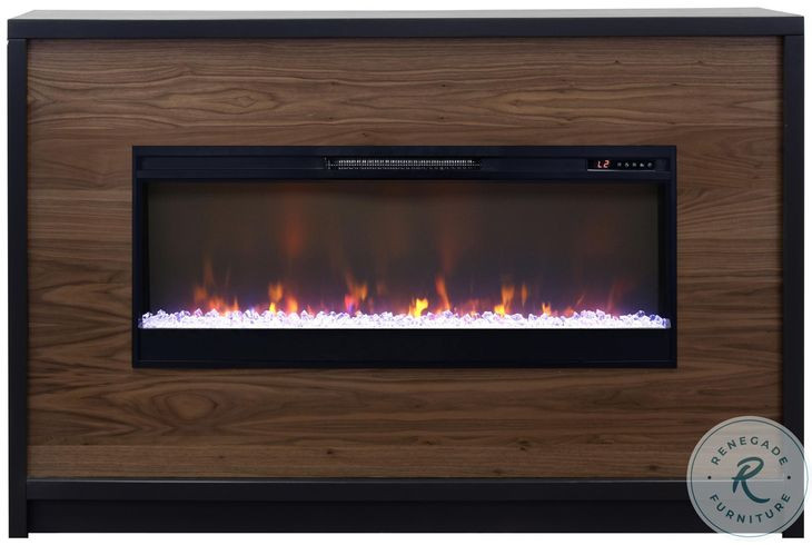 Aria Black And Walnut 62" Fireplace TV Stand