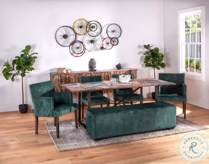 Avery Dark Green Velvet Arm Chair