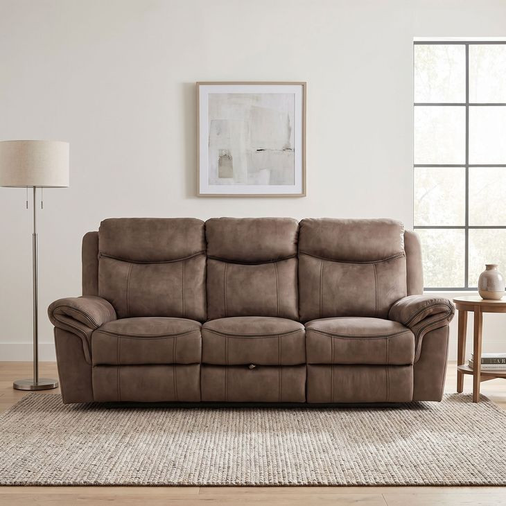 Aram Brown 89" Double Reclining Sofa