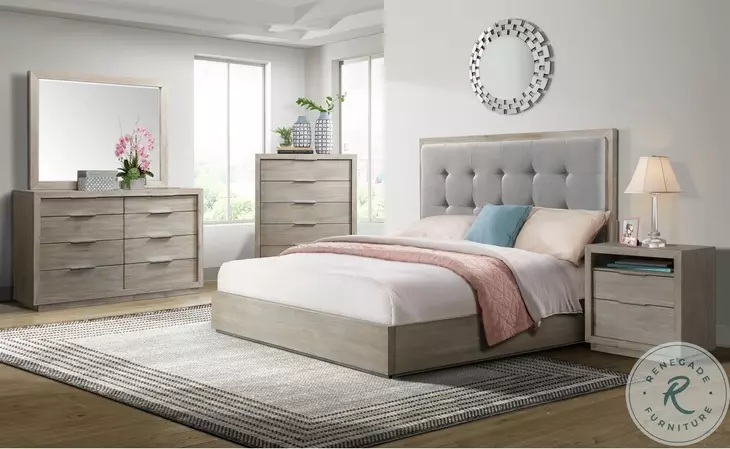 Cadia Grey 8 Drawer Dresser And Mirror