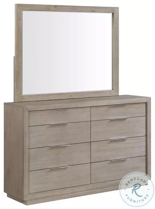 Cadia Grey 8 Drawer Dresser And Mirror