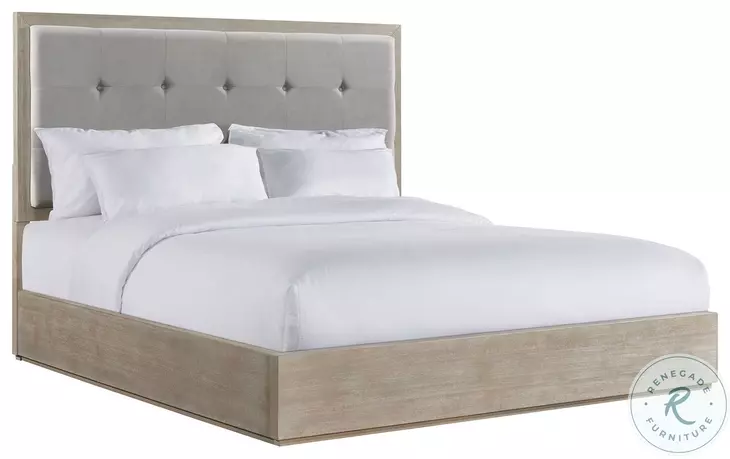 Cadia Grey King Upholstered Panel Bed