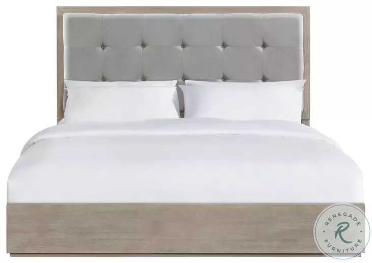 Cadia Grey King Upholstered Panel Bed