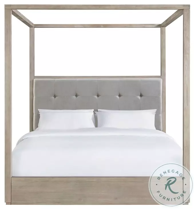 Cadia Grey King Upholstered Canopy Bed