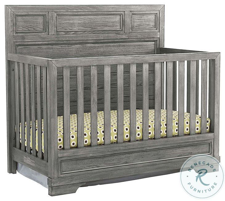 Foundry Brushed Pewter Flat Top Convertible Standard Crib