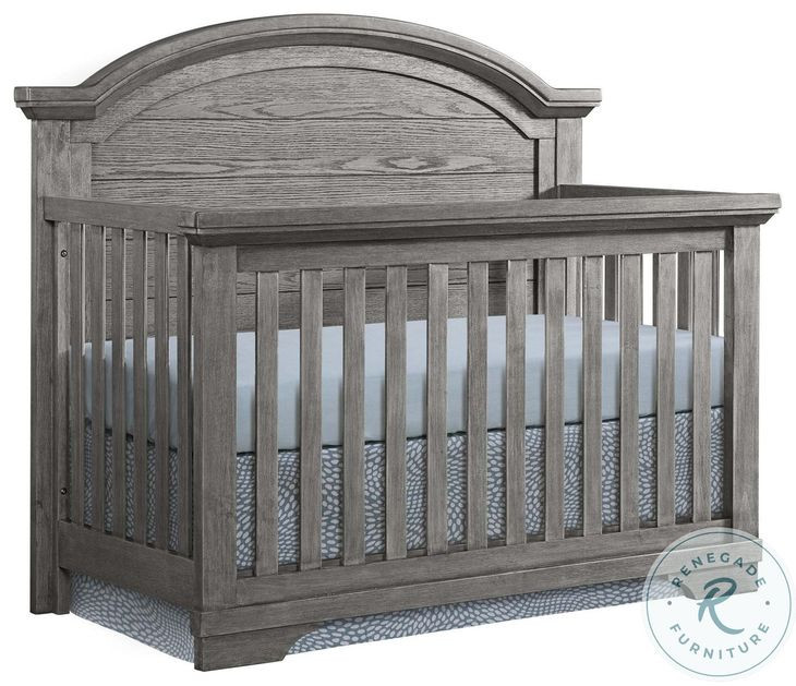 Foundry Brushed Pewter Arch Top Convertible Standard Crib