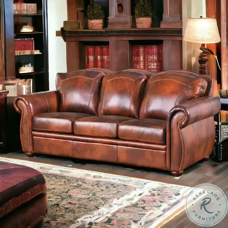 Ardentia Marco Leather Upholstered Living Room Set with Nailhead Trim