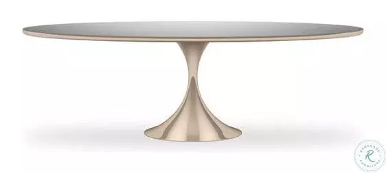 Semper Whisper Of Gold 96" Oval Dining Table