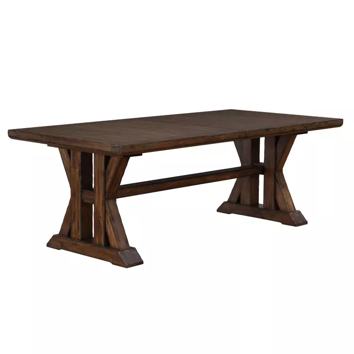 Auburn Brown 126" Extendable Rectangular Dining Table