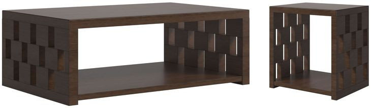 Verge Handcrafted Walnut Occassional Table Set