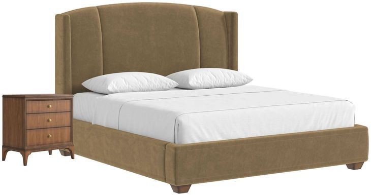 Harbor Camel Upholstered Panel Bedroom Set