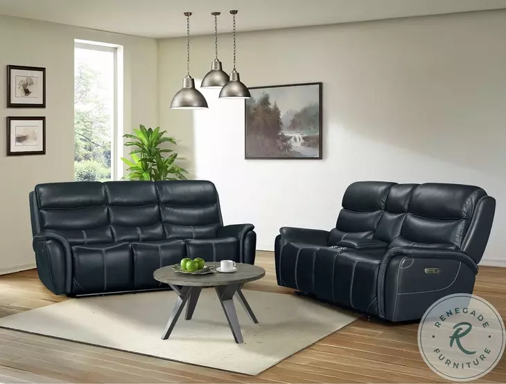Florin Navy Power Reclining Loveseat