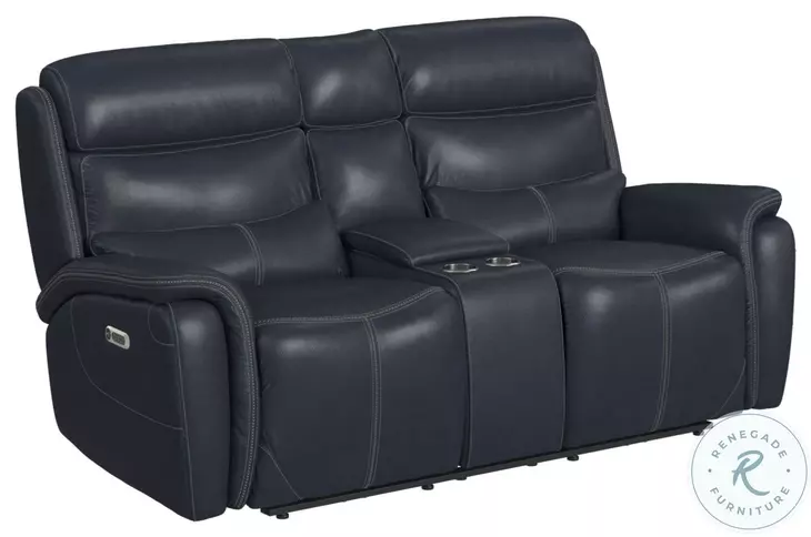 Florin Navy Power Reclining Loveseat