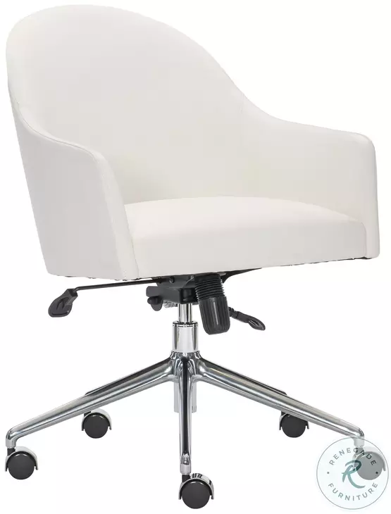 Halsey Beige And Silver Office Chair