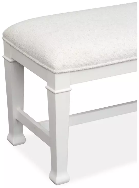 Crownfall Whisper White Upholstered Bench