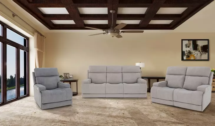 Ashbee Arula Dove Zero Gravity Power Reclining Living Room Set with Power Headrest