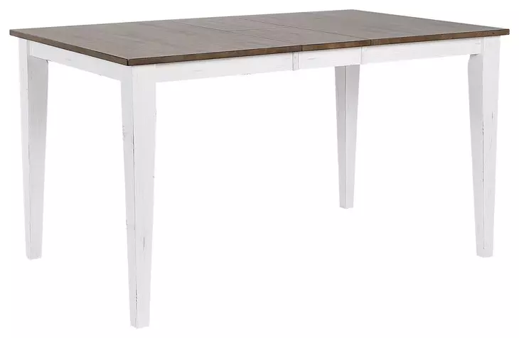 Ashford White and Brown Rectangular Extendable Counter Height Dining Room Set