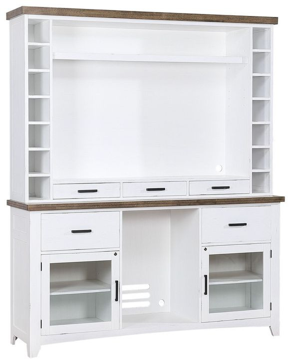 Ashford White and Brown Rectangular Extendable Counter Height Dining Room Set