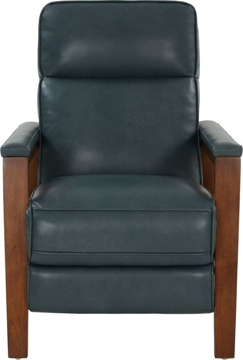 Ashland Roma Bluegray Leather Push Thru The Arms Recliner