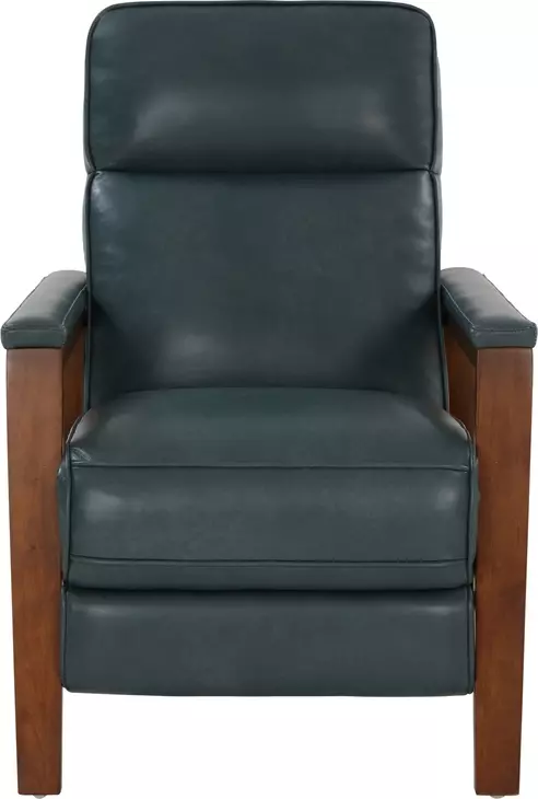 Ashland Roma Bluegray Leather Push Thru The Arms Recliner
