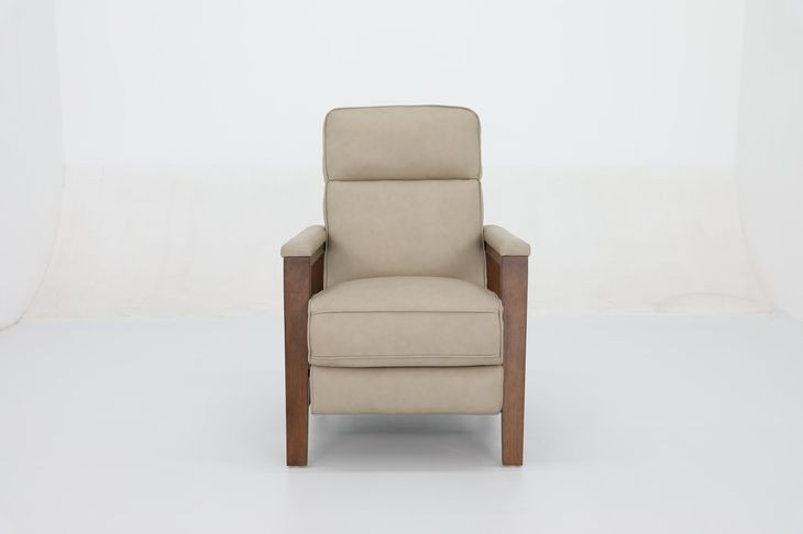 Ashland Cashmere Stone Leather Push Thru The Arms Recliner