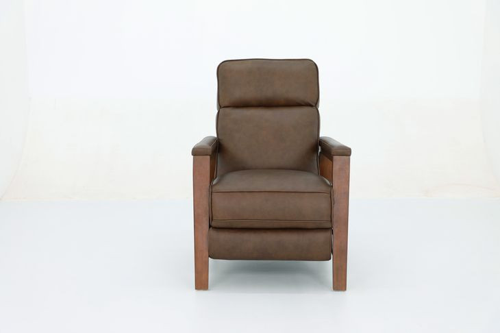 Ashland Oasis Walnut Leather Push Thru The Arms Recliner